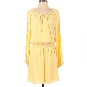 White house black market boho slit dress yellow chiffon